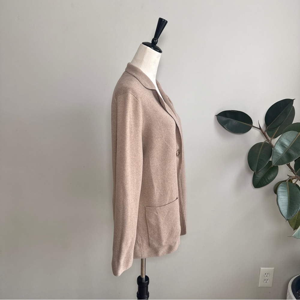 J.Crew Factory Two-Button Sweater Blazer Tan Medium - Picture 5 of 9
